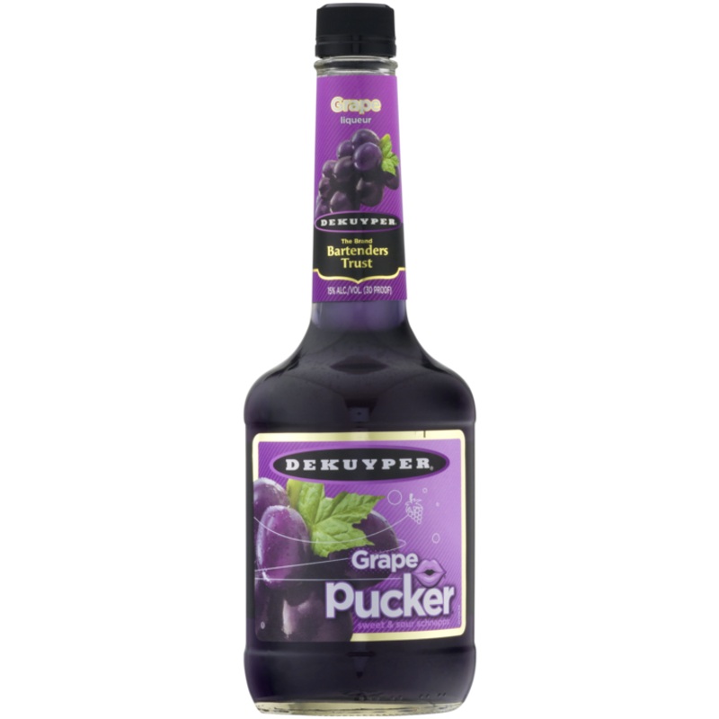 DEKUYPER SOUR GRAPE SCHNAPPS PUCKER 30 750ML 750ML