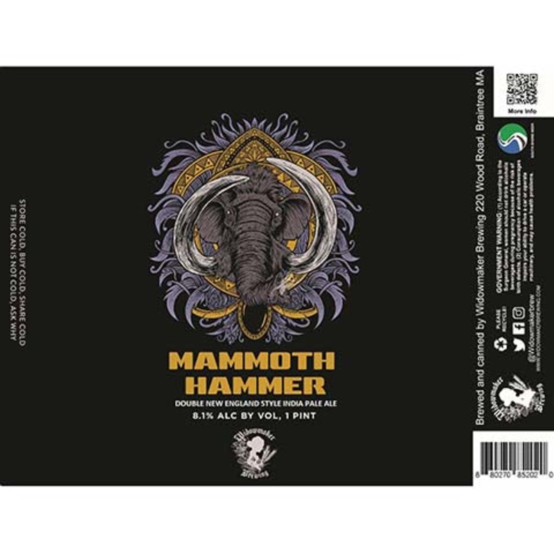 Widowmaker Mammoth Hammer Double New England IPA 16OZ SINGLE CAN