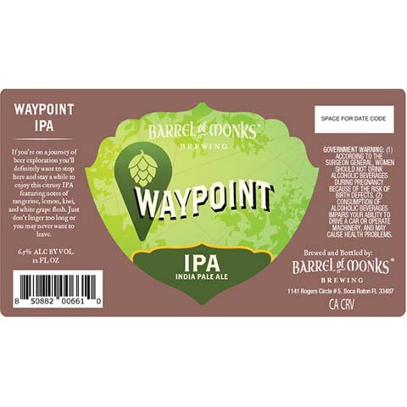 Barrel of Monks Waypoint IPA 16OZ SINGLE CAN