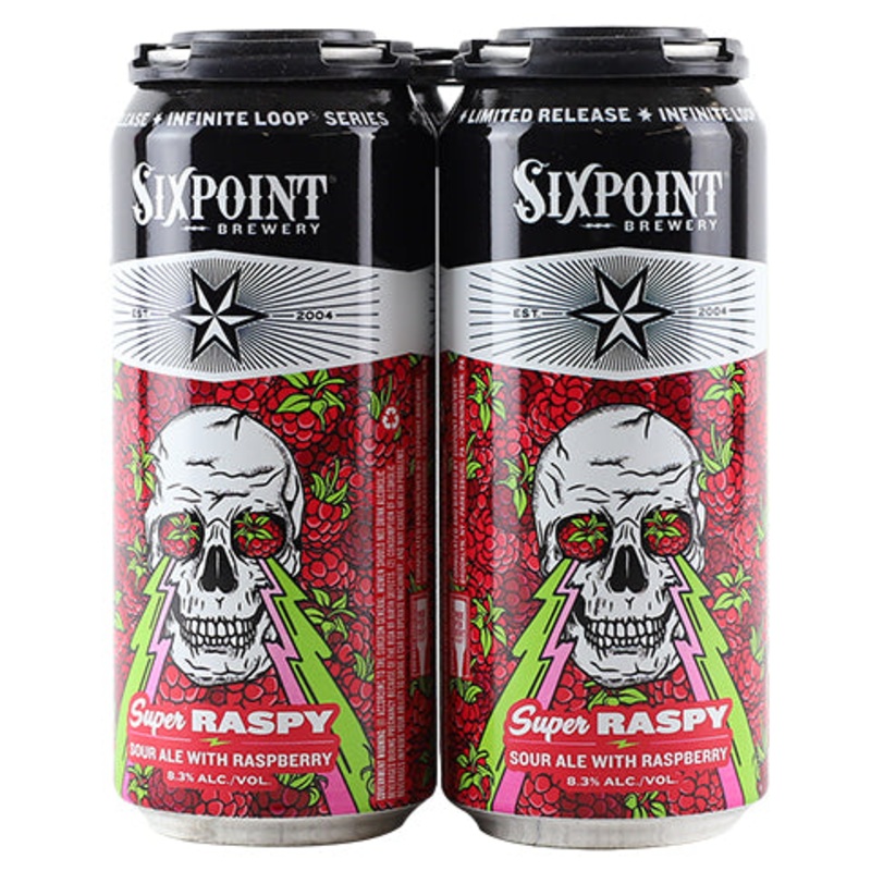 Sixpoint Super Raspy Sour Ale with Raspberry 16OZ SINGLE CAN