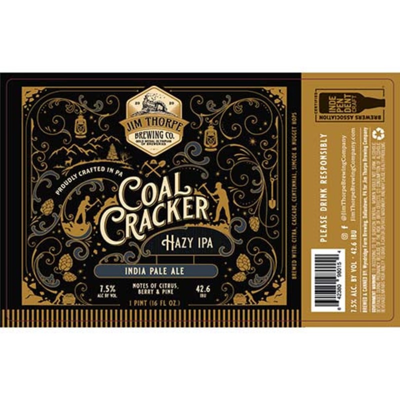 Jim Thorpe Coal Cracker Hazy IPA 16OZ SINGLE CAN