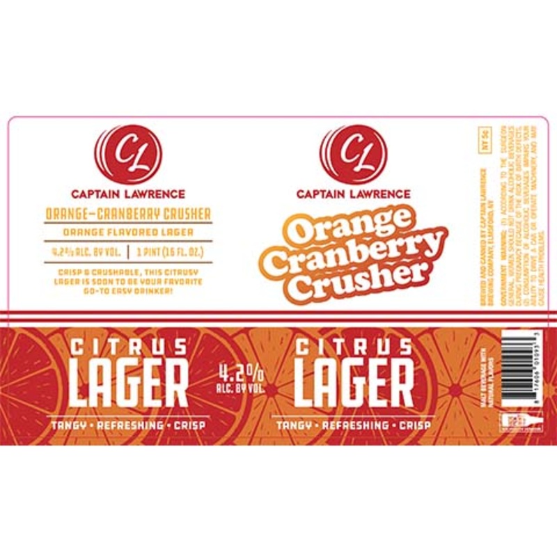 Captain Lawrence Orange Cranberry Crusher Citrus Lager 16OZ SINGLE CAN