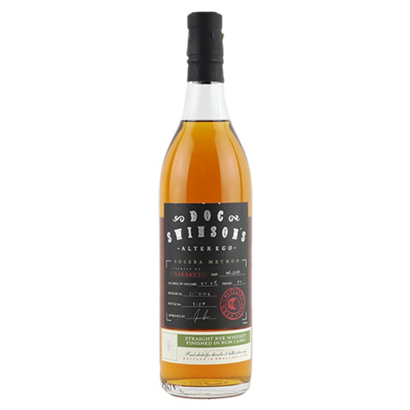 Doc Swinson’s Alter Ego Straight Rye Whiskey Finished in Rum Casks 750ML BTL