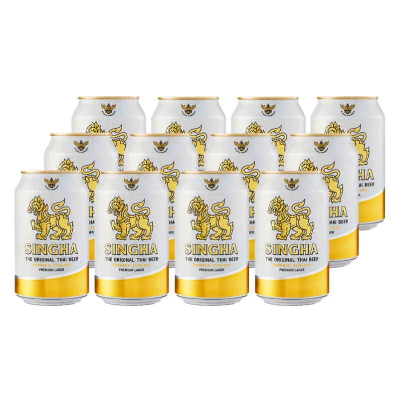 Singha Lager Beer 330ml Can x 12