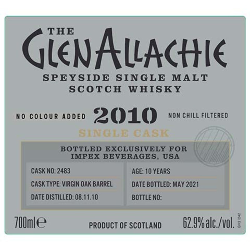 The Glenallachie Single Cask Single Malt Scotch Whisky 700ML BTL