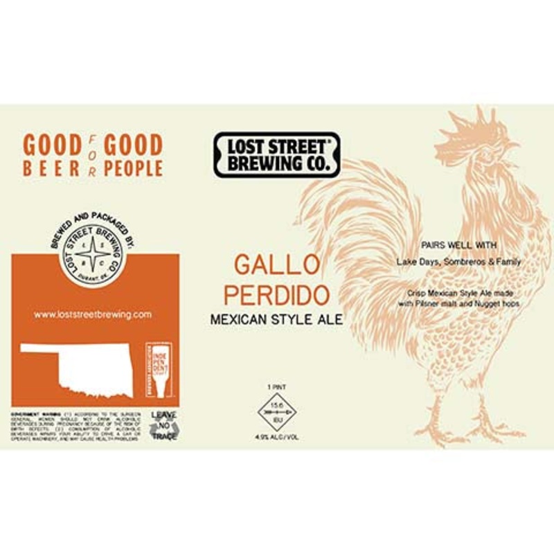 Lost Street Gallo Perdido Mexican Ale 16OZ SINGLE CAN