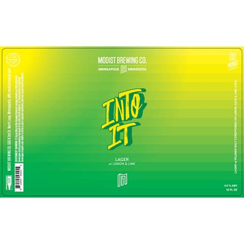 Modist Brewing Into It Lager 16OZ SINGLE CAN