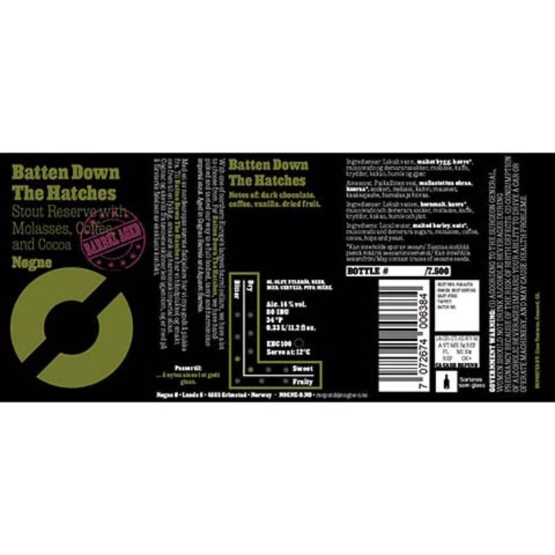 Nogne O Batten Down the Hatches Stout 11.2OZ SINGLE BTL