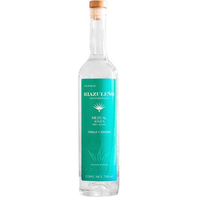 RIAZULENO MEZCAL JOVEN CONTEMPORANEO TOBALA Y ESPADIN 84 750ML 750ML