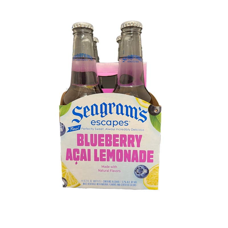 Seagrams Escapes Blueberry Acai Lemonade 4 Pack Bottles