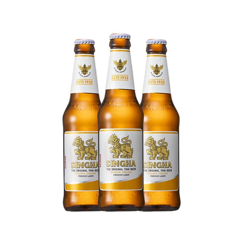 Singha Lager Beer 330ml bottle x3