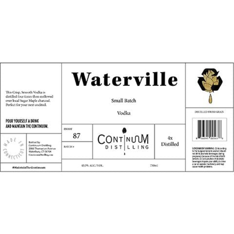 Continuum Waterville Vodka 750ML BTL