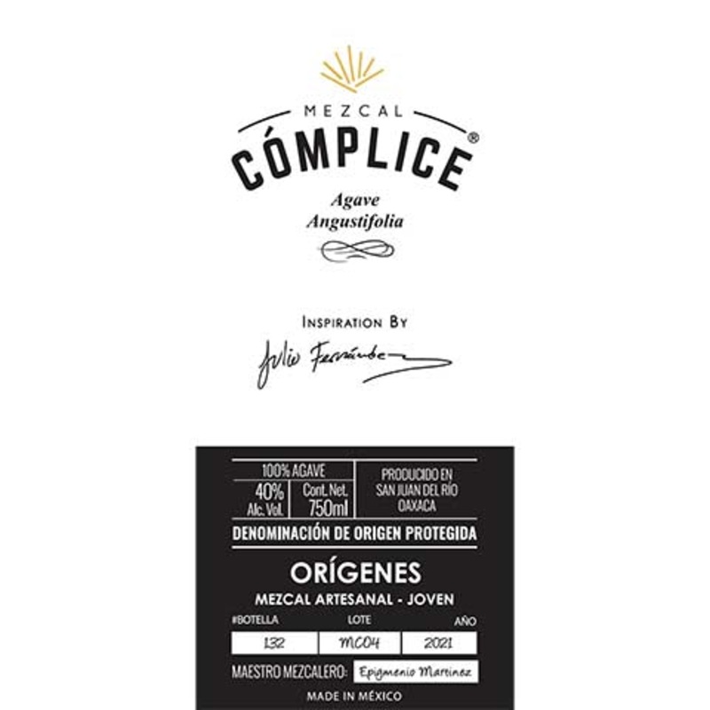 Mezcal Complice Origenes 750ML BTL