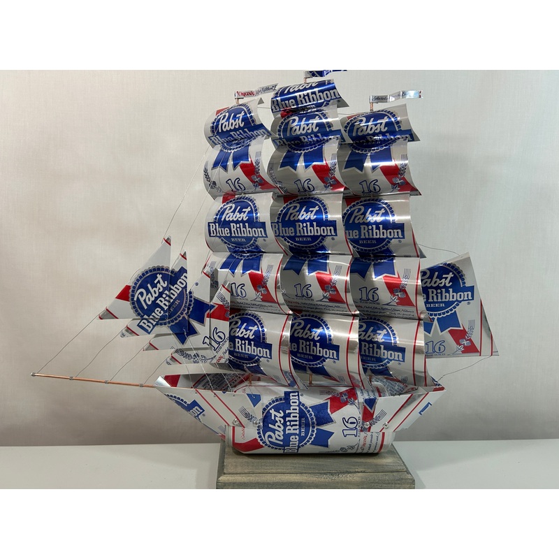 Pabst Blue Ribbon Beer Can Ship 16oz