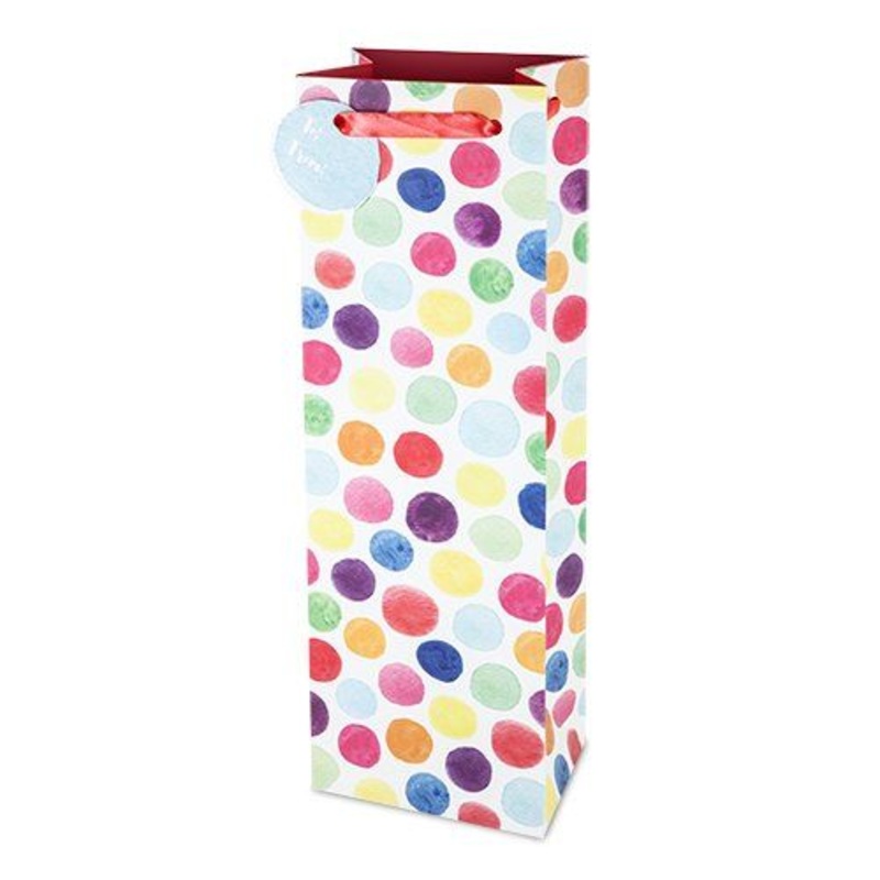Watercolor Dot Wine Bag