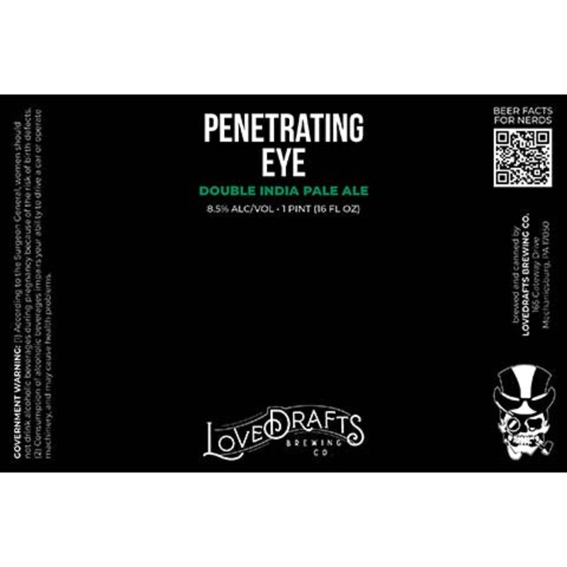 Lovedrafts Penetrating Eye Double IPA 16OZ SINGLE CAN