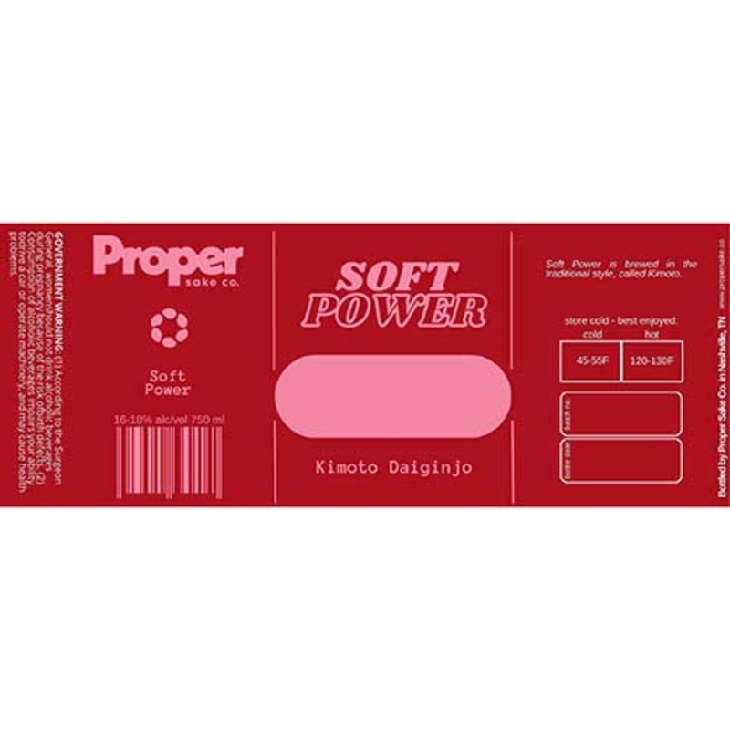 Proper Soft Power Kimoto Daiginjo 750ML BTL