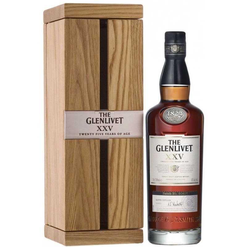 THE GLENLIVET SINGLE MALT SCOTCH XXV 25 YR 86 WITH CARTON 750ML 750ML