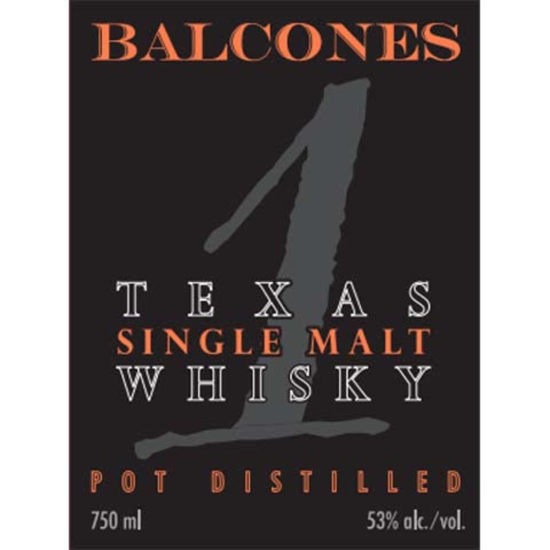 Balcones Texas 1 Single Malt Whisky 750ML BTL