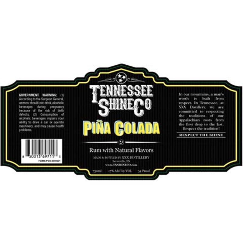 Tennessee Shine Pina Colada Rum 750ML BTL