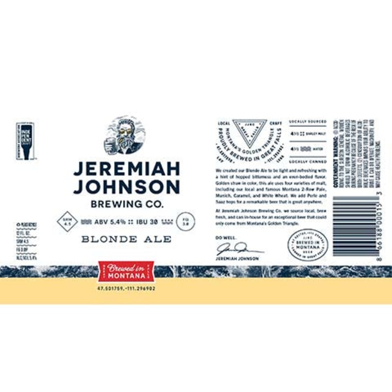 Jeremiah Johnson Blonde Ale 12OZ SINGLE CAN