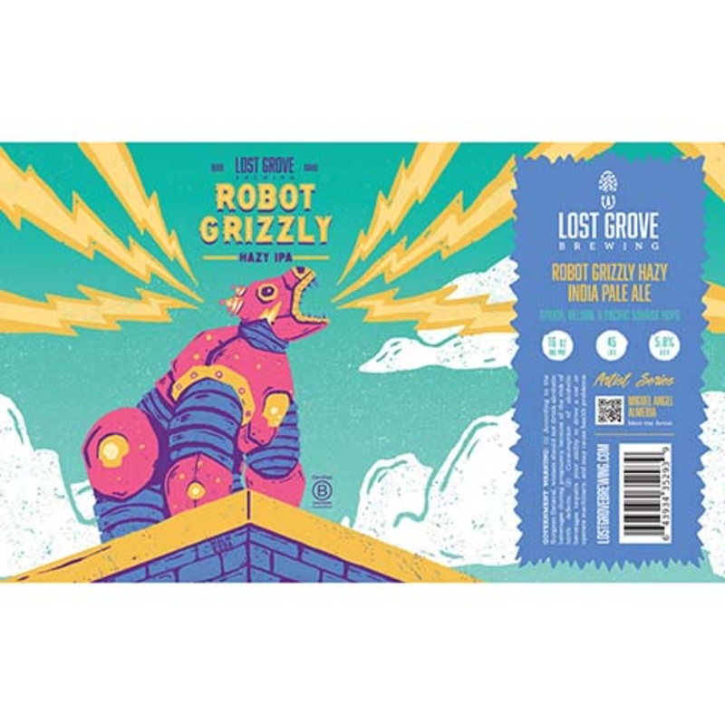 Lost Grove Robot Grizzly Hazy IPA 16OZ SINGLE CAN