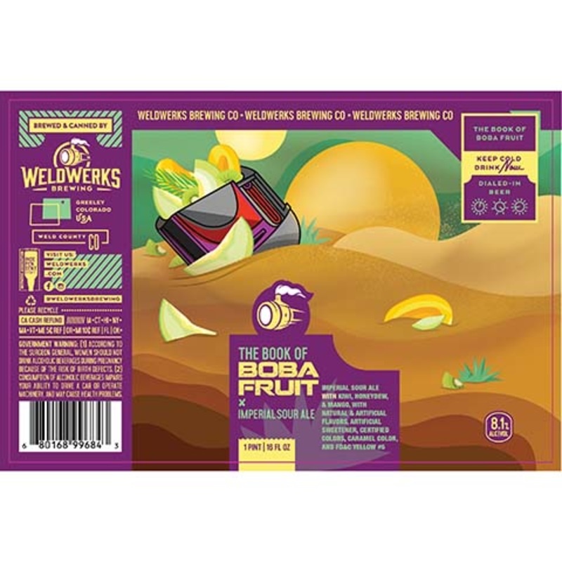 Weldwerks The Book Of Boba Fruit Imperial Sour Ale 16OZ SINGLE CAN