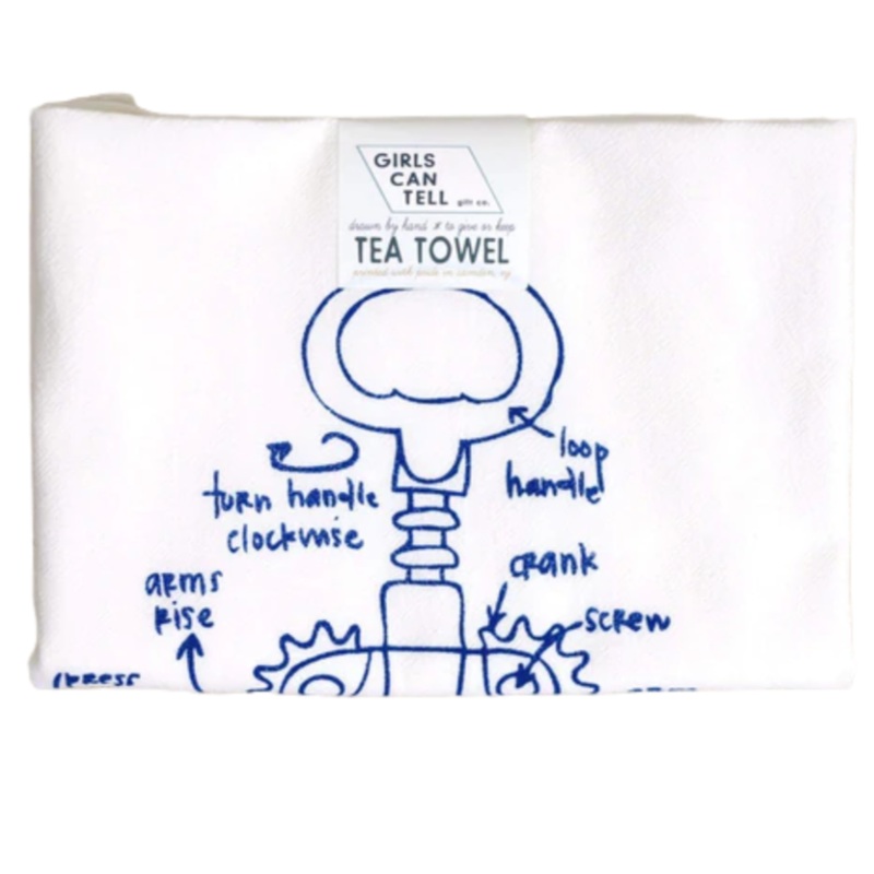 Wine Corkscrew Tea Towel
