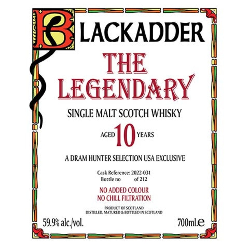 Blackadder The Legendary Aged 10 Years Single Malt Scotch Whisky 700ML BTL