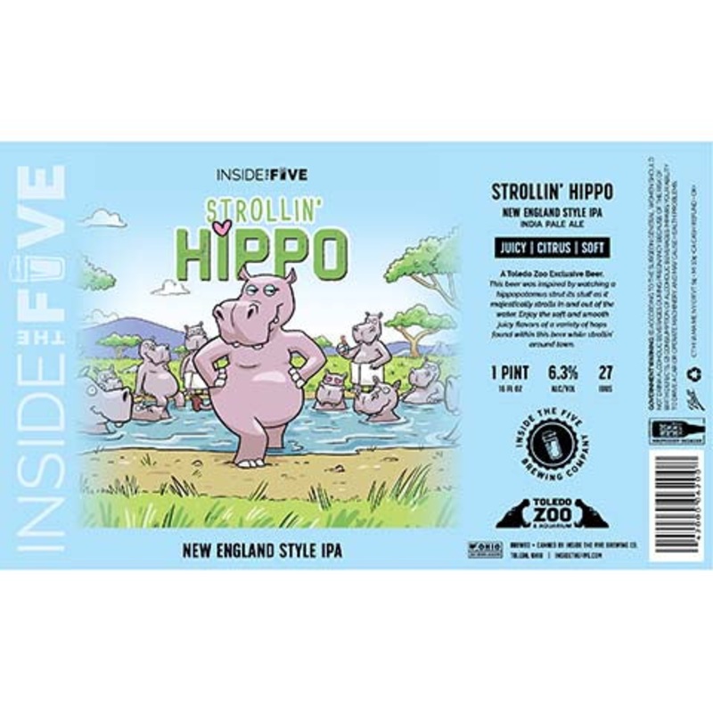 Inside The Five Strollin’ Hippo NEIPA 16OZ SINGLE CAN