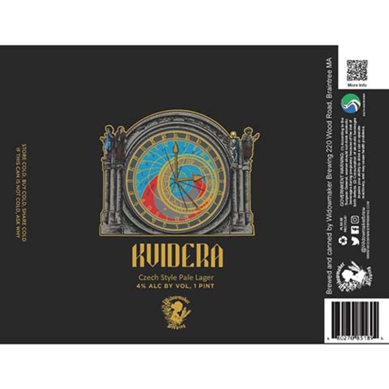 Widowmaker Rvidera Czech Style Pale Lager 16OZ SINGLE CAN