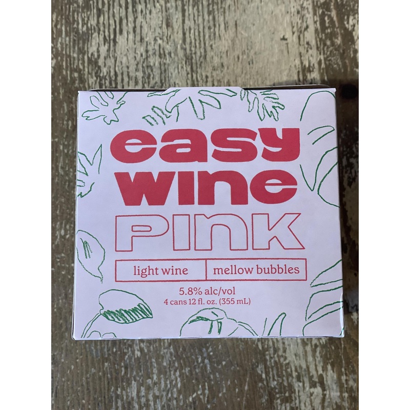 Wine 4pk Easy Wine Pink 12oz Can