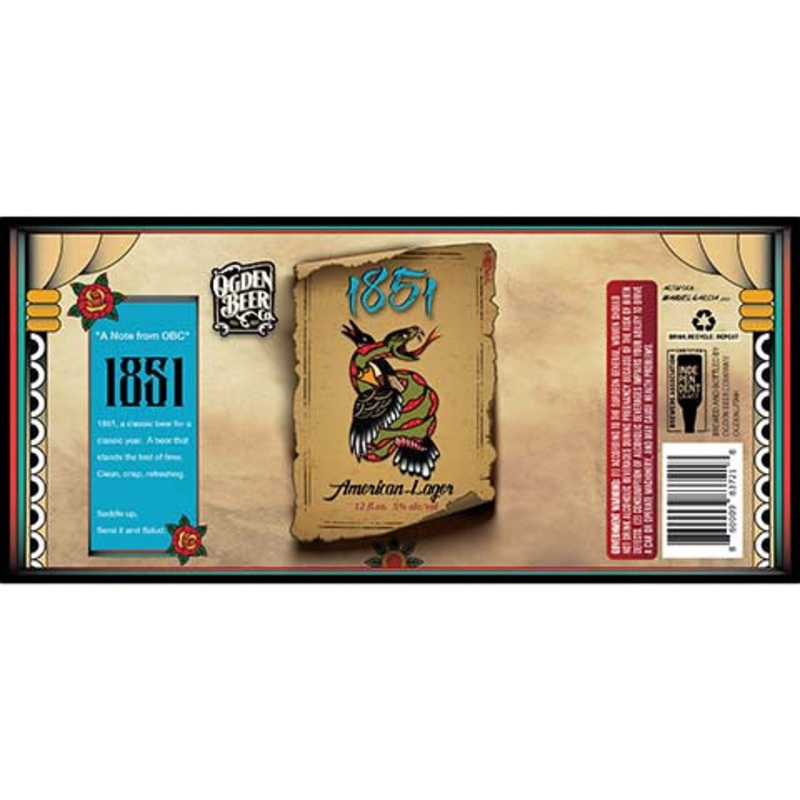Ogden 1851 American Lager 12OZ SINGLE BTL