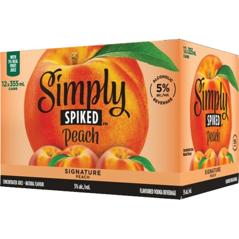 SIMPLY SPIKED SIGNATURE PEACH 355ML 12PK CAN @ Emerald Hills [1051029] 4260 ml