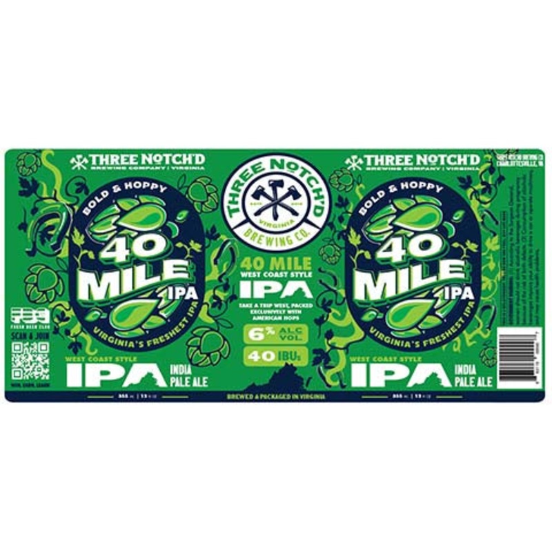 Three Notch’d 40 Mile IPA 12OZ SINGLE CAN