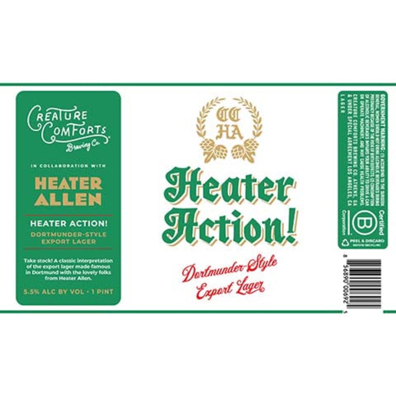Creature Comforts Heater Action! Lager 16OZ SINGLE CAN