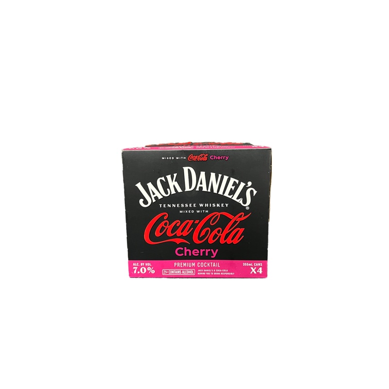 Jack Daniels Whiskey & Cherry Coke 4 Pack Cans