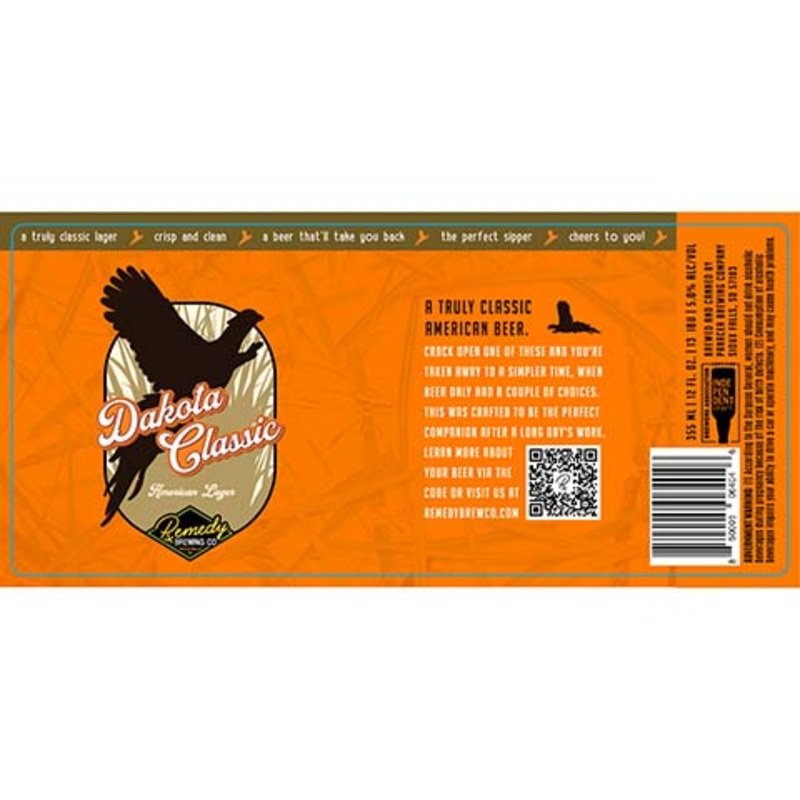 Remedy Dakota Classic Lager 12OZ SINGLE CAN
