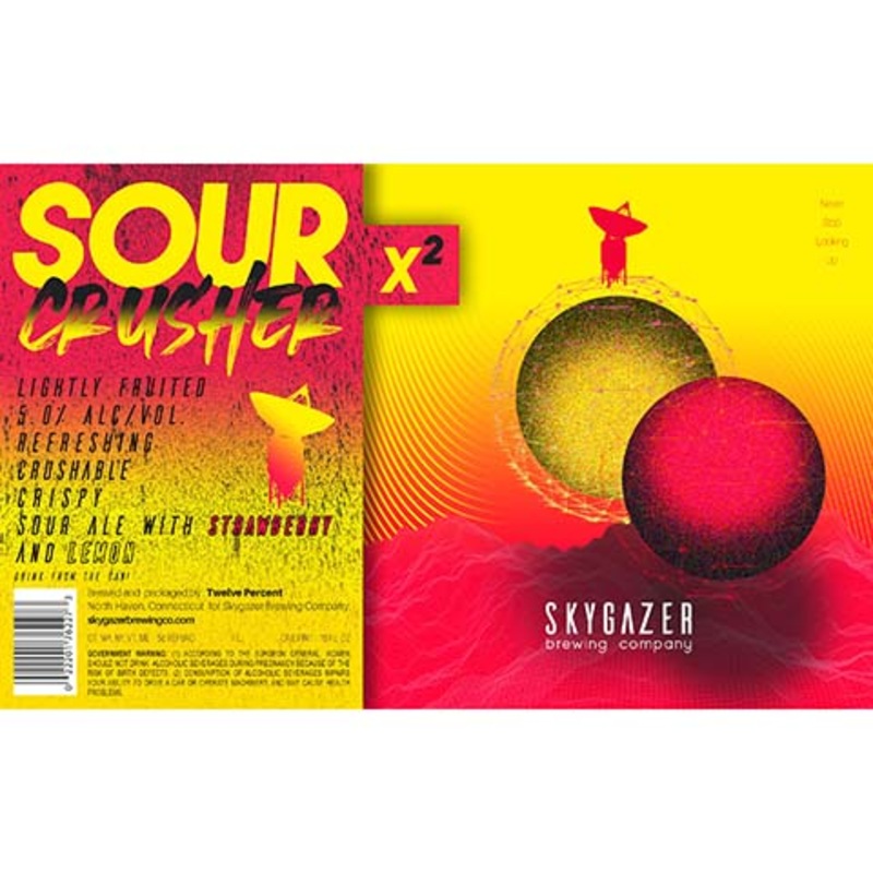 Skygazer Sour Crusher x2 Strawberry and Lemon Sour Ale 16OZ SINGLE CAN