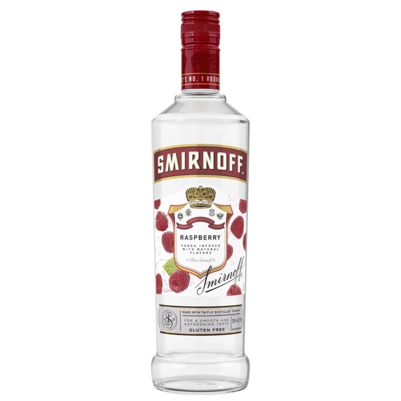SMIRNOFF RASPBERRY FLAVORED VODKA 70 750ML 750ML