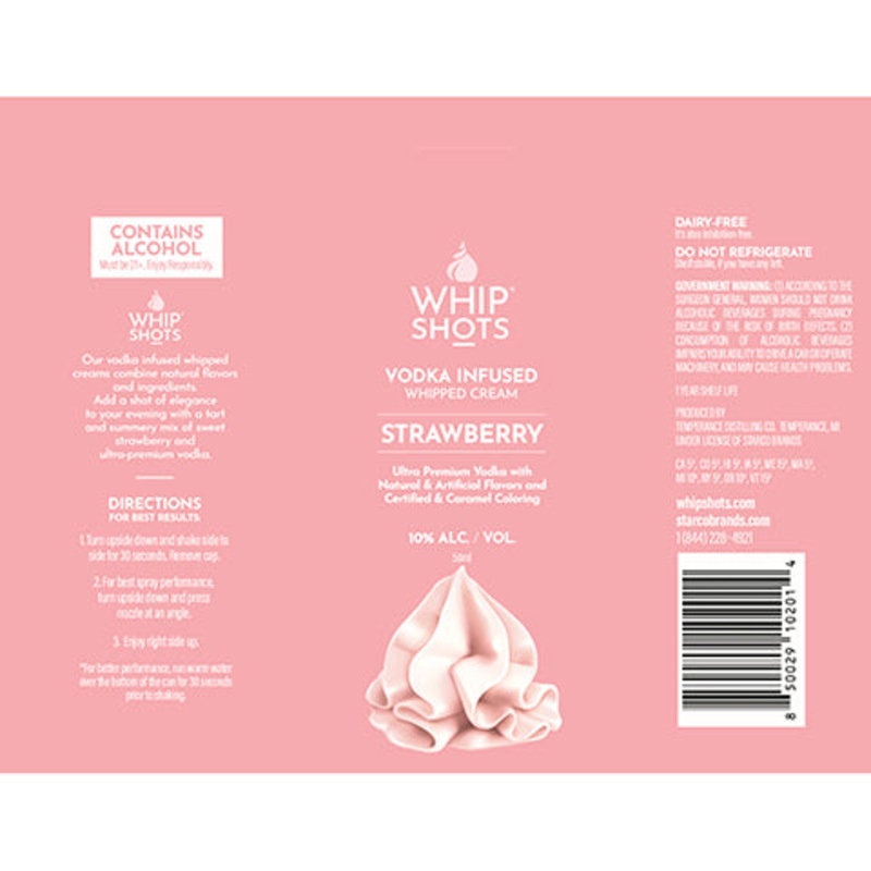 Cardi B Whipshots Strawberry – Vodka Infused Whipped Cream 375ML BTL