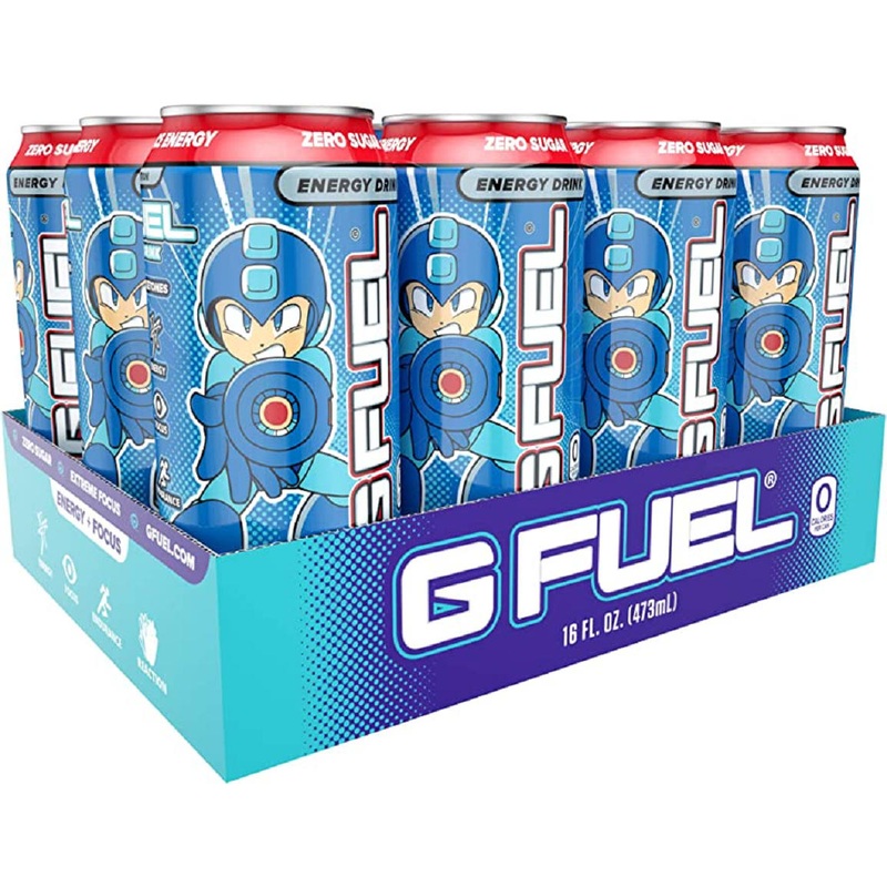 G Fuel Mega Man Blue Slush 12 Pack (16 oz Cans)