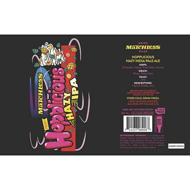 Matchless Hopplicious Hazy IPA 16OZ SINGLE CAN