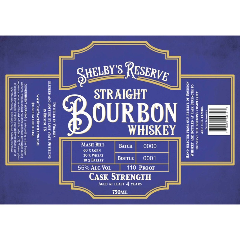 Shelbys Reserve Cask Strength Straight Bourbon