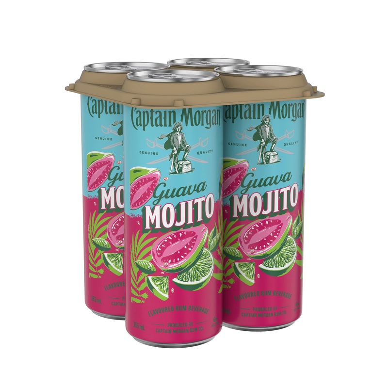 CAPTAIN MORGAN GUAVA RUM MOJITO 355ML 4PK CAN @ MacTaggart Ridge [1055809] 1420 ml