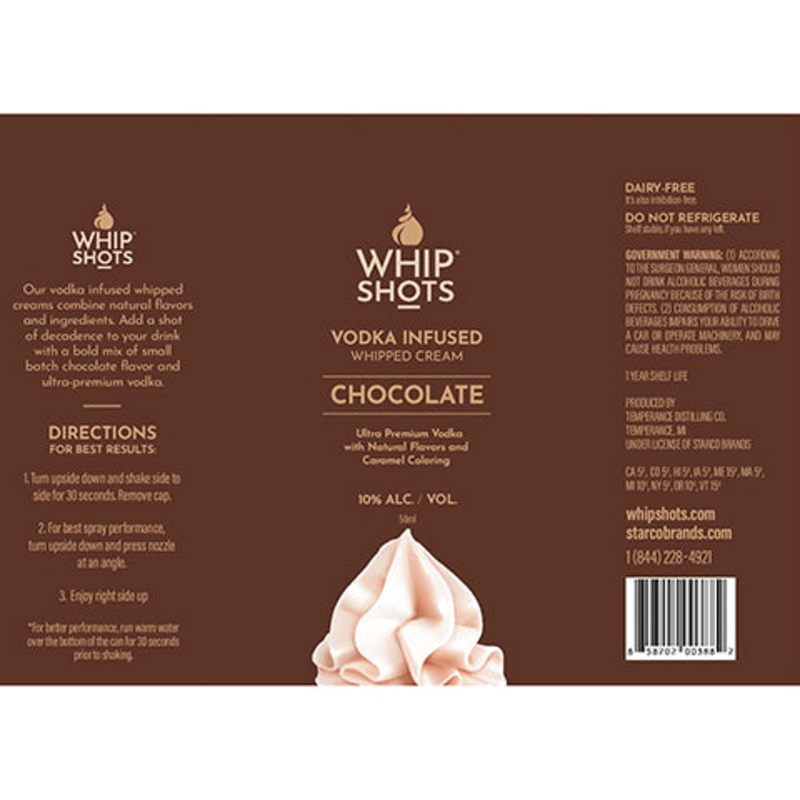 Cardi B Whipshots Chocolate – Vodka Infused Whipped Cream 375ML BTL