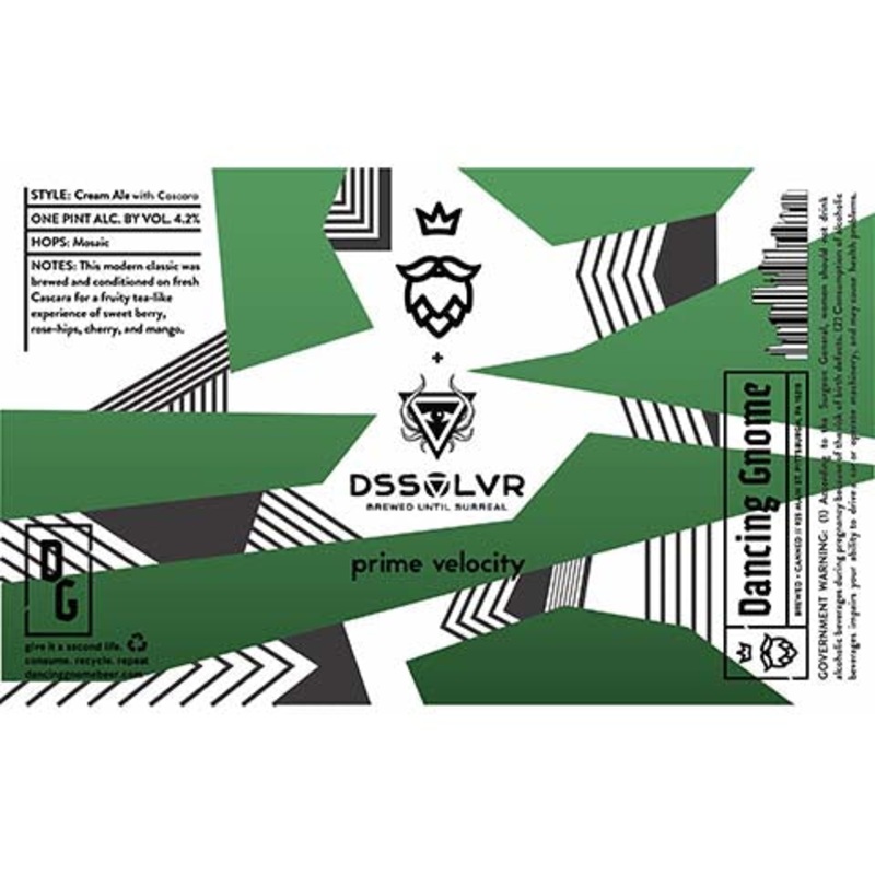 Dancing Gnome Prime Velocity Cream Ale 16OZ SINGLE CAN