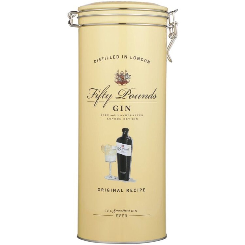 FIFTY POUNDS LONDON DRY GIN RARE & HANDCRAFTED 87 W/ GIFT TIN 750ML 750ML