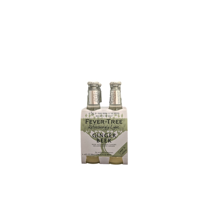 Fever Tree Light Ginger Beer 4 Pack Bottles