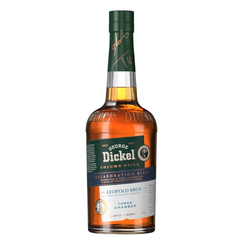 GEORGE DICKEL RYE WHISKEY X LEOPOLD BROS COLLABORATION BLEND COLIMN STILL THREE CHAMBER 100 750ML 750ML